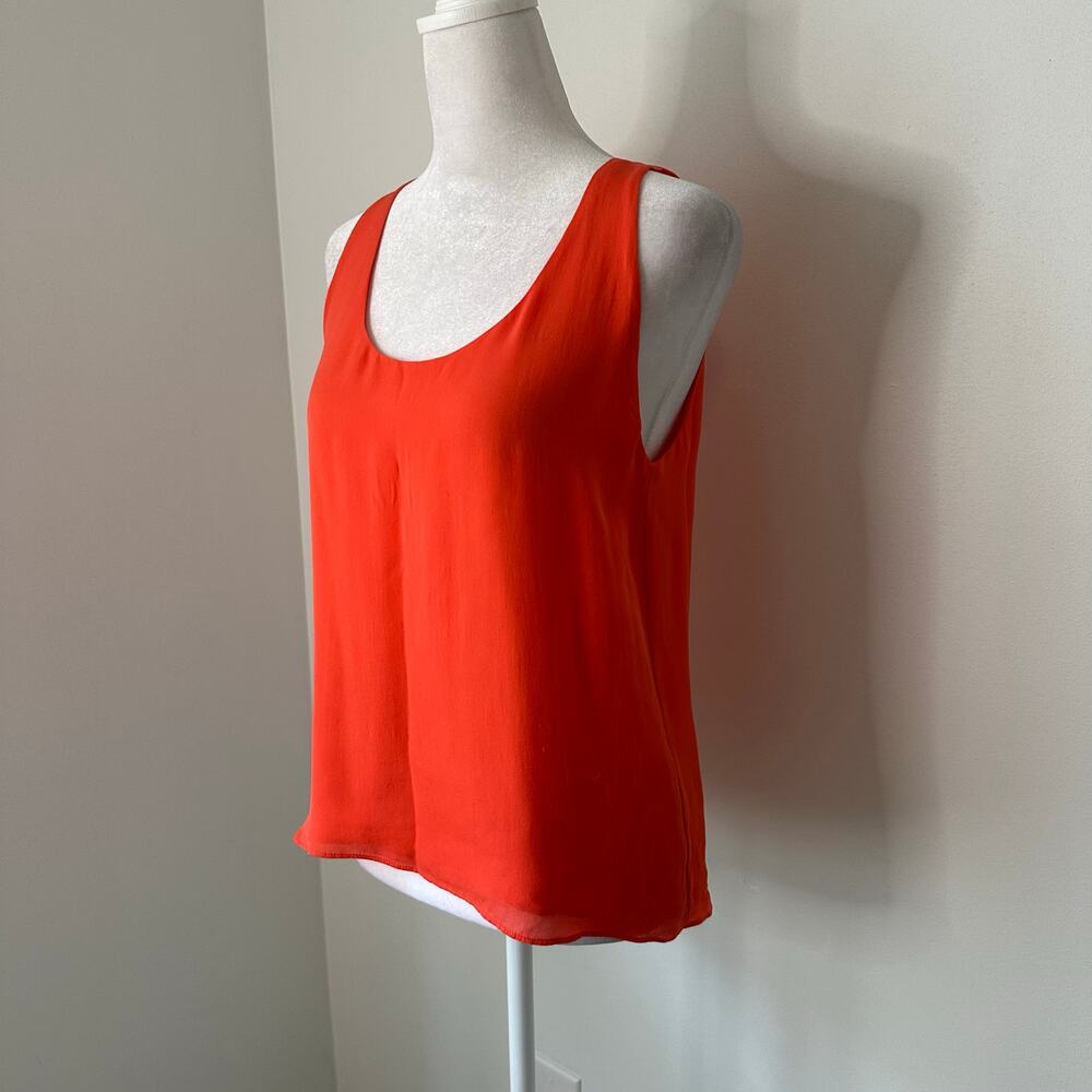 A.L.C. coral orange silk sleeveless top - Picture 4 of 11